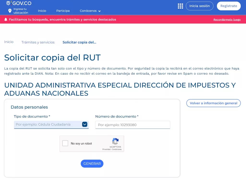 Descargar RUT Sin Contraseña
