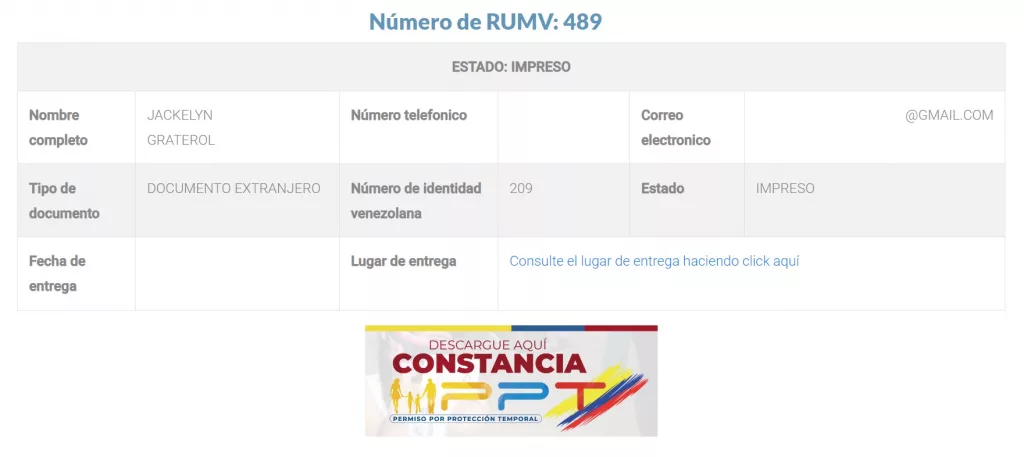 Migración Colombia visibles consultar Estado PPT